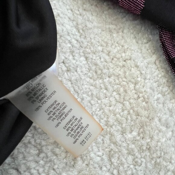 NWT Siena Metallic Stripe Cocktail Long Sleeve Dress 12 - Picture 13 of 14